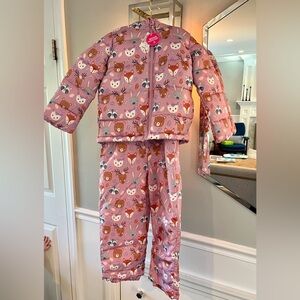 NWT kids puffer coat and snow pants set ski size 5T